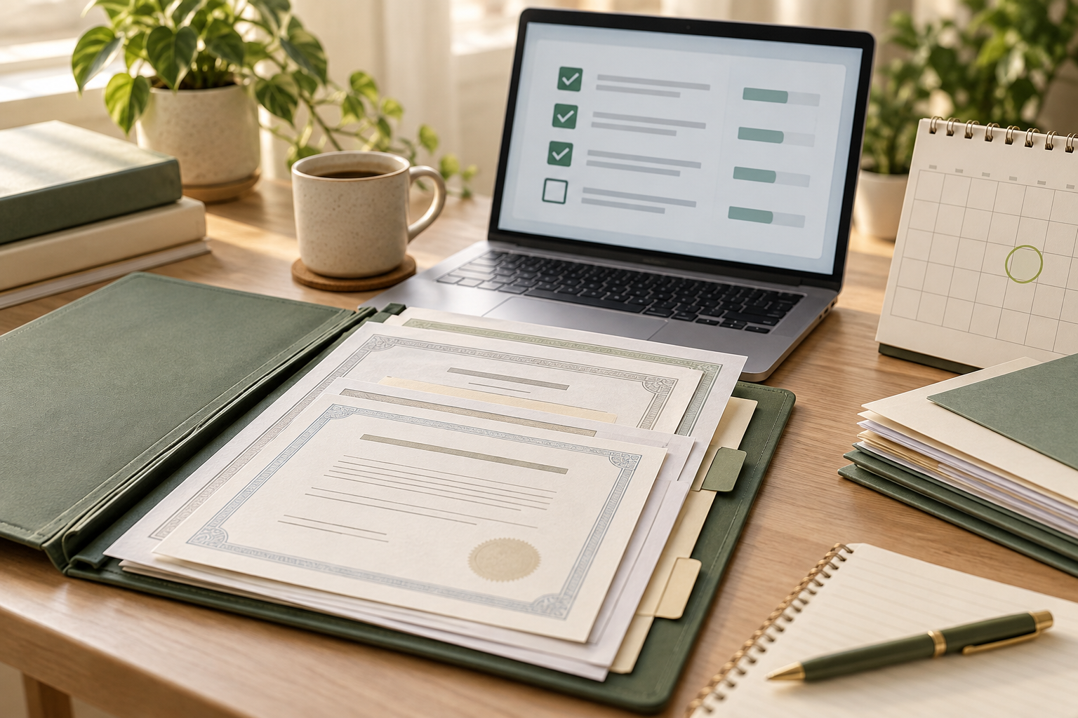 供应商资质资料与续期日历的主题配图